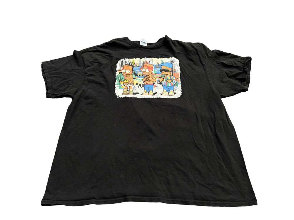 Delta Pro Weight Mens Black Bart Simpson Wutang Tupac Biggie Hip Hop Tshirt XXL
